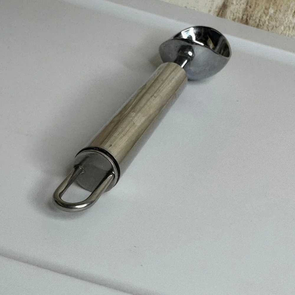 Stainless Steel Ice Cream Scoop with Hanging Loop Silver Tone Metal Kitchen Tool